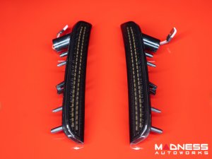 FIAT 500 Front Bumper Side Markers - set of 2 - w/ Amber LEDs - Smoked